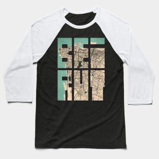 Beirut, Lebanon City Map Typography - Vintage Baseball T-Shirt